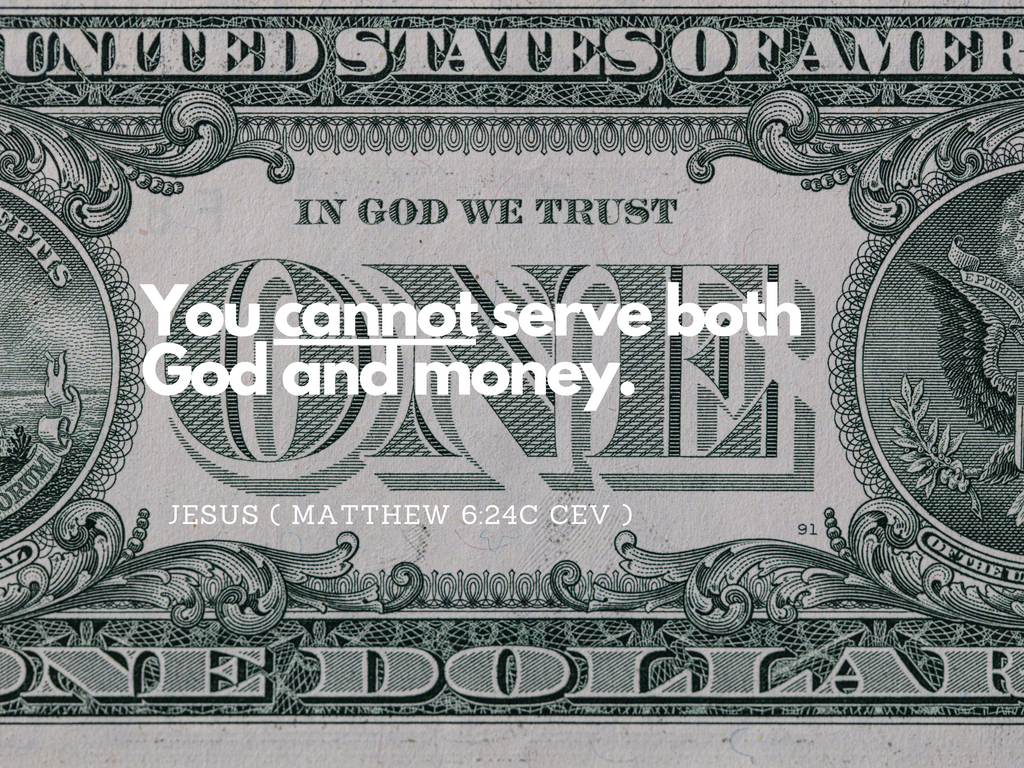 r122 christian canvas art god and money